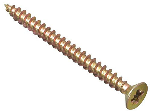 ForgeFix Multi-Purpose Single Thread Screws | 5.0 x 60mm | Zinc Yellow Passivated | Box 100