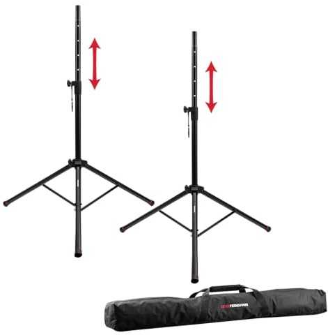 Gator Frameworks Standard-Lautsprecherständer-Set; enthält (2) Lautsprecherständer und Nylontragetasche (GFW-SPK-2000SET)