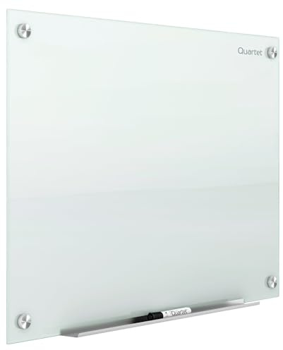 Quartet Magnetic Glass Dry Erase White Board, 48''W x 36''H Whiteboard, Infinity Frameless Mounting, White Surface (G4836W)