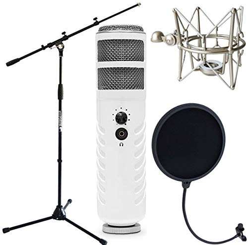 Rode Podcaster MKII USB mikrofon + keepdrum MS088 spindel + EMH popskydd + MS106 mikrofonstativ
