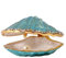 H&D Hyaline&Dora H&D Blaue Muschel Schmuckschatulle Ehering Halter Metall Muschel Figur für Ring Anzeige