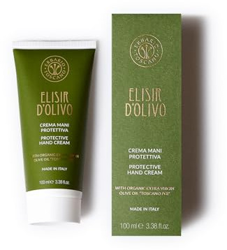 ERBARIO TOSCANO - Crema Mani Protettiva Elisir D'Olivo Trattamento Nutriente e Ristrutturante con Olio Extra Vergine di Oliva Bio Toscano IGP 100ml
