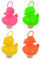 Henbrandt Pack of 20 Weighted Ducks with Hooks 7cm Plastic Ducks in 4 Neon Colours Kids Bath Toys Paddling Pool Hook the Duck Fairground Game Fundraiser Summer Fun for Boys and Girls