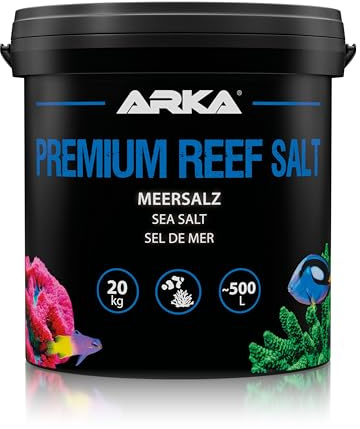 Sale marino 20 kg – ARKA Premium Reef Salt – per acquari professionali e reef-center – ricetta controllata, stabile e veloce da sciogliere – 100 % privo di fosfati e nitrati – qualità superiore ARKA