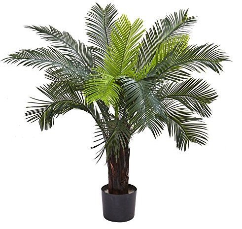 Nearly Natural 3ft Cycas Artificial Palm Tree, UV Resistant Faux Greenery For Indoor Outdoor Decor