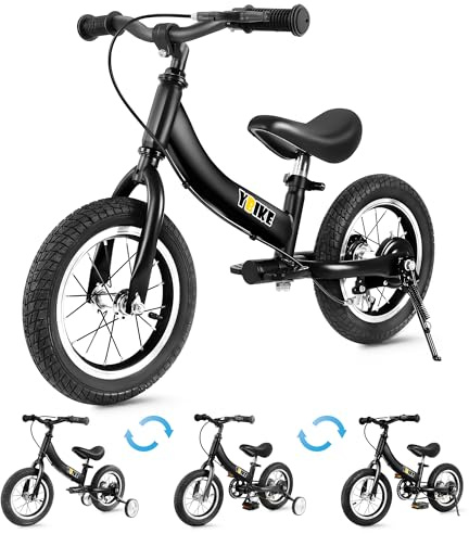YBIKE Bicicleta De Equilibrio 2 En 1,Bicicletas para Niños Función De Doble Uso,Adecuada para Niños De 1 a 7 Años, 12,14,16 Pulgadas con Freno, Pedal, Teoría De La Formación
