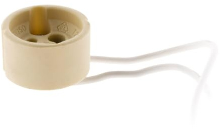 Zenitech - Portalampada GU10/GZ10 per Faretto Alogeno o LED - Tensione Max 250V - Intensità Max 2A - Potenza 100W Max - Cavi HO5S-K 1x 0,75mm² Inclusi - Bianco
