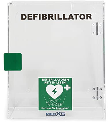 MedX5 Teca per Defibrillatore, Armadietto per Defibrillatori, Uso Interno senza Allarme, Adatto a tutti i Defibrillatori, Made in Germany