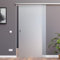 BS-900D-AS: Schiebetürsystem ESG 900x2050x8mm Dekor S, vollsatiniert; Schienensystem ALU SlimLine SoftStop; Griffmuschel
