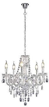 Reality R1107-00 Lüster Lampadario, 40 W, Trasparente, Diametro 52 cm