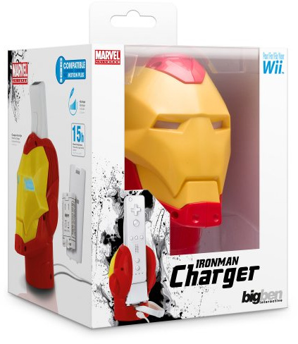 Bigben Marvel Iron Man Ladegerät Akku Docking Lader Ladestation Docking Dock für Nintendo Wii Controller Wiimote