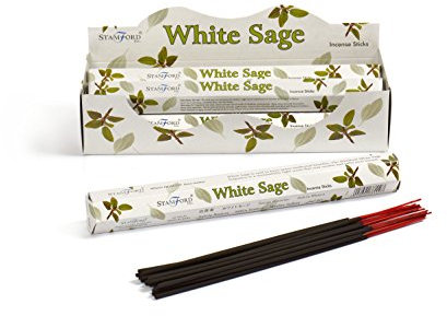 STAMFORD INC. 37119 White Sage Incense Sticks, 20 Sticks x 6 Packs