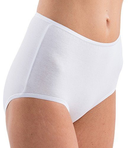 HERMKO 1150 5er Pack Damen Maxi-Slip aus 100% Bio-Baumwolle, Farbe:weiß, Größe:48/50 (XL)