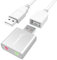 SABRENT USB Audio Adapter, External Sound Card, 3.5mm to USB Headphone Adapter, Stereo Sound Adapter, USB DAC with TRRS, USB extension included (AU-EMAC)