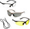 voltX 3 x CONSTRUCTOR' BIFOCAL Reading Safety Glasses (+1.0 Dioptre Clear, Polarized & Yellow Lens) UKCA & CE EN166f certified/Cycling Sports Glasses – Wraparound Style + Safety Cord with headstop