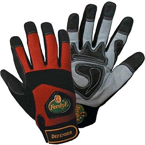 FerdyF. Herren FerdyF Mechanics POWER 1910 10 Clarino Kunstleder Montagehandschuh Groe e Handschuhe XL E, Schwarz, Rot, Größe (1er Pack) EU