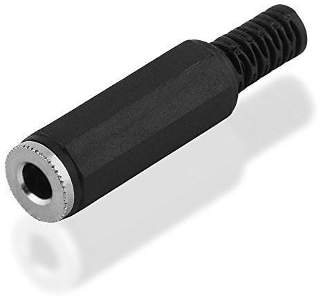 BestPlug 3,5mm Stereo Audio Klinke Buchse Kupplung weiblich Aux in Out Lötversion, 3 polig, Schwarz