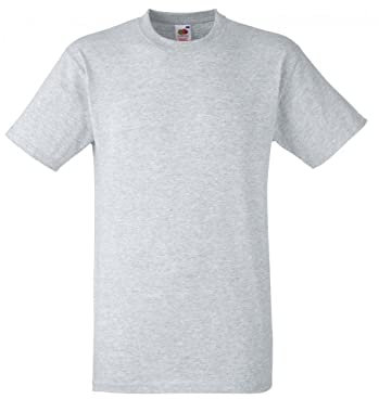 Fruit of the Loom Men's Heavy T Shirt, Heather Grey, XL UK
