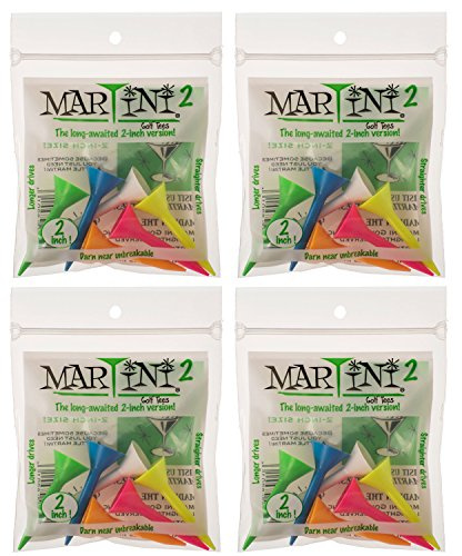 Martini Golf Tees 2 4 Packs of Mixed - 24 Tees Total - Virtually Unbreakable