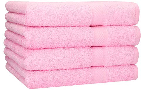 Betz 4 Stück Duschtücher Set Palermo Größe 70x140 cm 100% Baumwolle Badetuch Duschhandtuch Sporthandtuch Farbe rosé