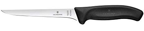 Victorinox Swiss Classic, coltello professionale per disossare, lama extra affilata, affilatura diritta, 15 cm, manico in plastica, acciaio inox, nero