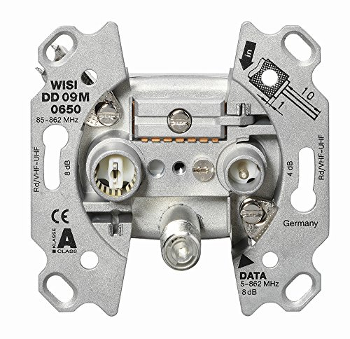 Wisi 18388 DD 09 M 0650 3-Loch Multimedia-Enddose, 10 dB Metall