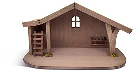 Fritz Cox Krippenstall NIEDERRHEIN | Holz-Krippenstall | in Deutschland gefertigt | aus Massivholz | hochwertige Verarbeitung für Ihr wunderschönes Weihnachtsfest