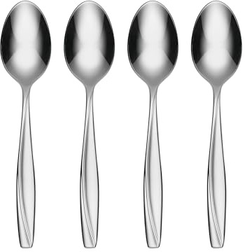 Oneida Silverware Camlynn Satin 7 Dinner Spoons Set for 4, Matte (4-Piece)
