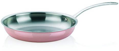 Kela 11130 Poêle Anti-Adhésive, Revêtement Extérieur Cuivre, Compatible Induction, Diamètre 24 cm, 'Stratum'