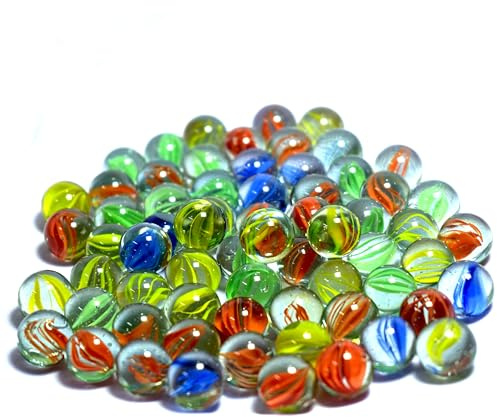 ARSUK Canicas de Cristal 15 mm – Pack Grande 170 Piezas (955 g) – Juego clásico Ojo de Gato Multicolor para niños, decoración de Plantas, acuarios y Manualidades (170 Piezas de Mármol de Color)