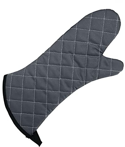 Vogue Flame Retardant Charcoal Oven Mitt 17 - Heat Resistant Oven Gloves for Cooking, Baking CL582