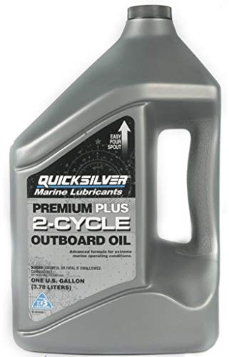 Quicksilver - 858027QB1 Premium Plus 2-Takt TC-W3 Öl für 2-Takt Mercury, Mariner, Force, Mercury Jet Drive Außenbordmotoren und Mercury Sport Jet Motoren, 4 Liter, Grau