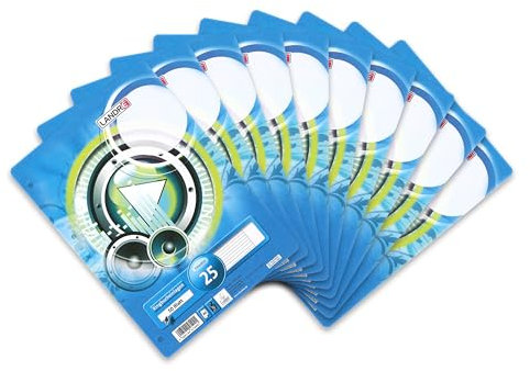 Landré Ringbucheinlagen A4 liniert weißer Rand, 50 Blatt, 70 g/m², runde Ecken, gelocht, 10 Stück