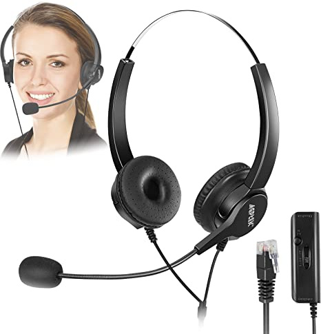 AGPTEK® Hands-Free Call Center Noise Cancelling Corded Monaural
