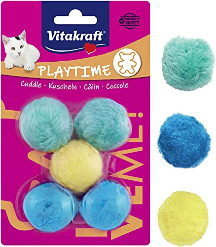 Vitakraft - Lote de 5 Pelotas de Peluche para Gato