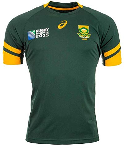 Asics Springboks Home Kurzarm-T-Shirt für Herren, Flaschengrün/Flaschengrün, Größe XL