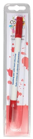 Colour Splash Edible Food Colouring Pen, Dual Tip Icing Pens, Food-Safe Paint Markers for Writing Messages & Drawing on Cakes & Cupcakes, Colourful & Easy to Use - Red 2ml