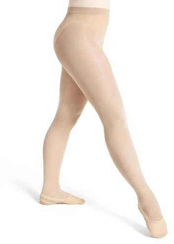 Capezio Ultra Soft Self Knit Waistband Transition Tight, Nude, Large/X-Large
