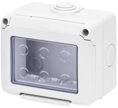 Placca copri 3 interruttori da esterno con portello stagno IP55 anti acqua P1413
