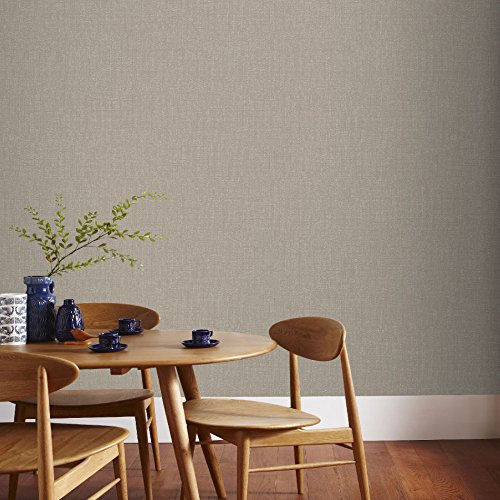 Boutique Beige ChenilleTextured Plain Metallic Luxury Paste The Wall Wallpaper