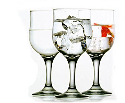 flori' SET 6 BICCHIERI CALICI VETRO CALICE ACQUA 320CC TRASPARENTE