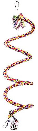 HappyBird | Vogelspielzeug Small Cotton Curl Die Spirale mit Stahlkern zum sitzen und Schaukeln für Sittiche