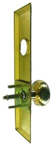 Mortise Lock Escutcheon Plate 2-3/4 X 10 with Brass Door Knob & Cylinder Hole #3021
