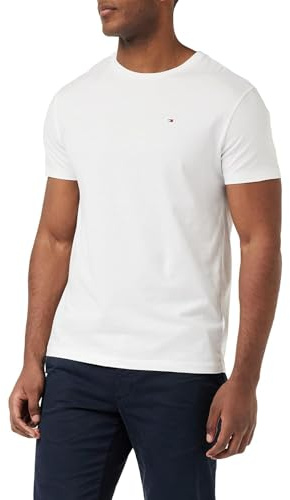 Tommy Hilfiger herr-t-shirt, kortärmad, rund halsringning, Vit (vit), S