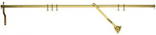 THE CARTERET TRADING COMPANY Brass Effect 107cm Curtain Rod - Over-The-Door Steel with Brass Coating Rod