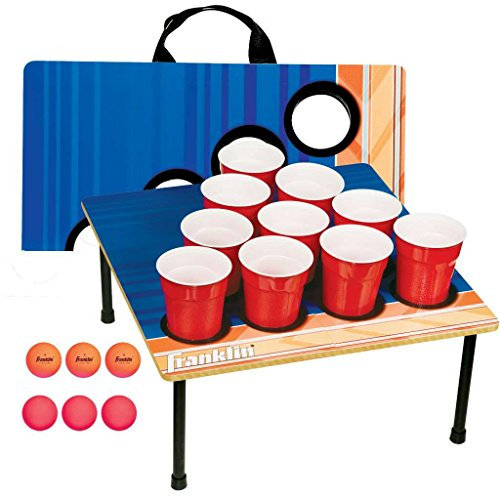 Franklin Sports Tragbares Bier-Pong-Spiel für 10 Tassen – inkl. 6 Ping Pong Bälle und Tragetasche