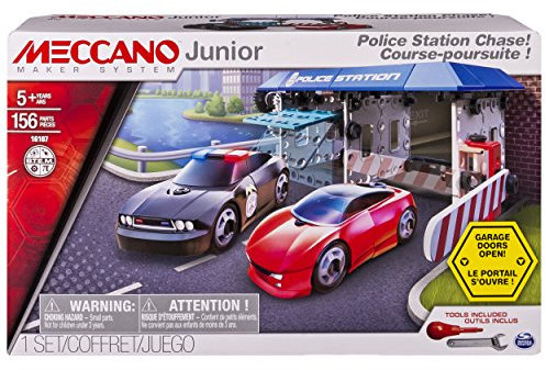 Meccano Junior Police Station Juego de construcción de edificios 156pieza(s) - juegos de construcción (Juego de construcción de edificios, 5 año(s), 156 pieza(s), Negro, Azul, Rojo, Color blanco, De plástico, 322,6 mm)