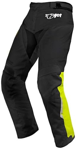 Pantalon de moto renforcé et imperméable pour homme, textile CE, Homme, Black/Fluro, 34W x 34L 