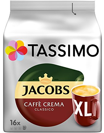 Tassimo Kapseln Jacobs Caffè Crema Classico XL, 16 Kaffeekapseln für 16 Getränke