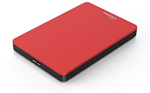 Sonnics 500GB Rot Externe tragbare Festplatte USB 3.0 super schnelle Übertragungsgeschwindigkeit für den Einsatz mit Windows PC,Mac, Xbox ONE und PS4 Fat32